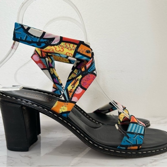 Colorful Strappy Heels by David Pilner Sz 6 - Picture 1 of 8